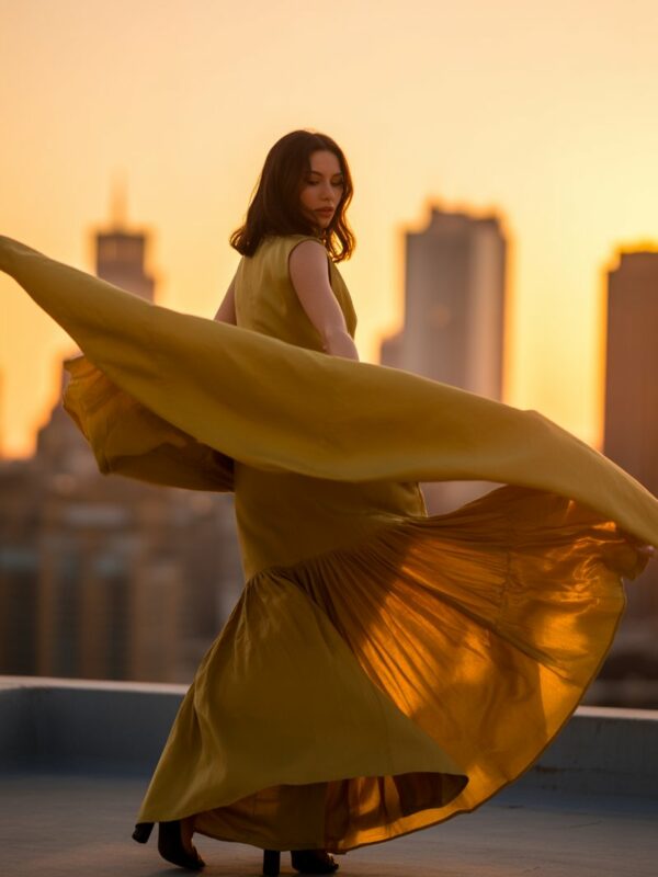 Robe Fluide Dorée